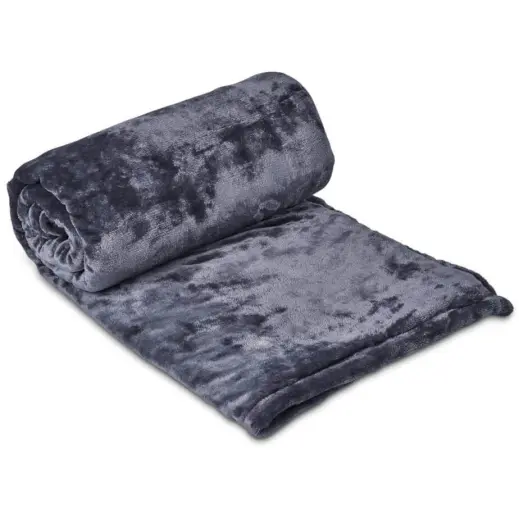 Serendipio Glacial Sherpa Fleece Blanket Dark Grey Rolled